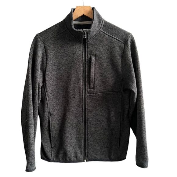 Lands’ End Men’s Sweater Fleece Full Zip Jacket Charcoal Grey Size Small - Picture 1 of 10